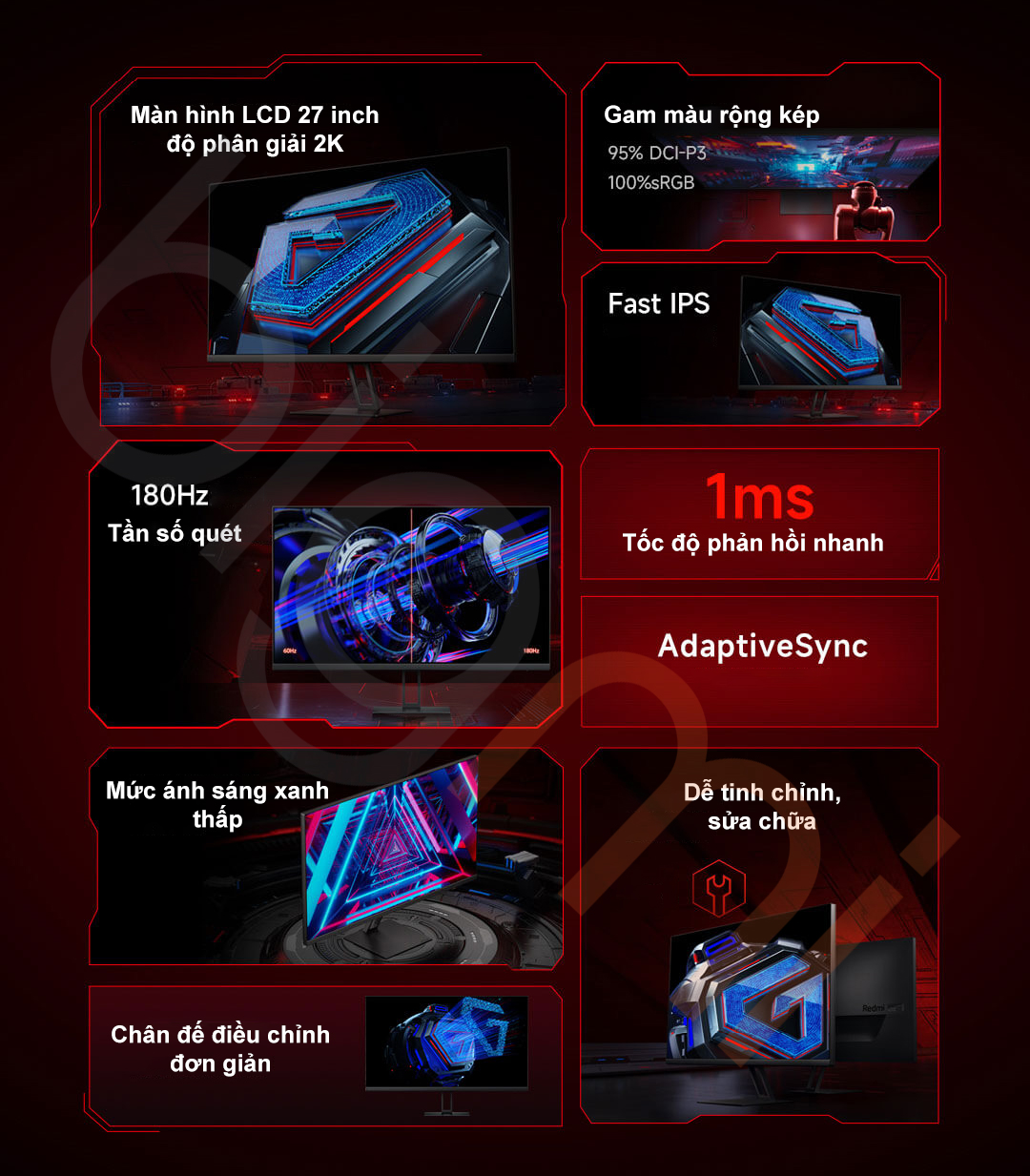 Màn hình máy tính Xiaomi Redmi G27Q 2K chính hãng Màn hình máy tính Xiaomi Redmi G27Q 2K - Điện Máy Plus