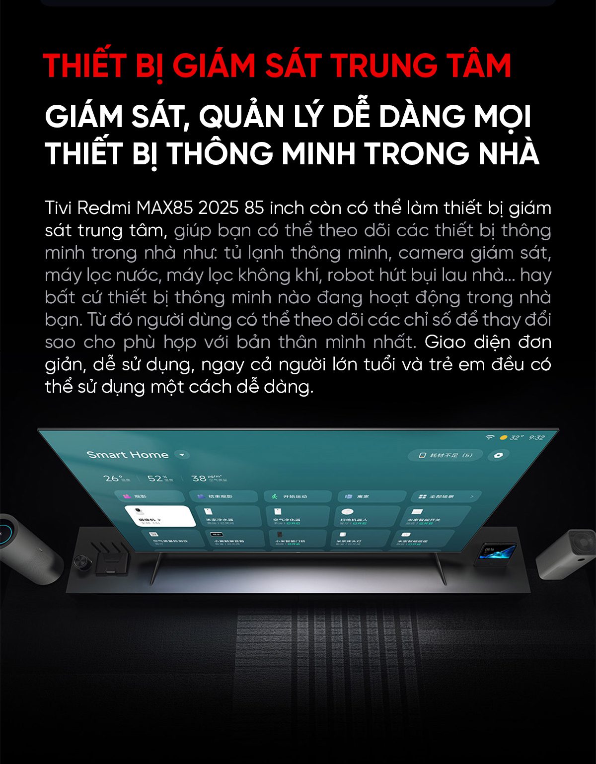 Tivi Xiaomi Redmi Max 85 Inch Nội Địa 2025 Ram3GB/64GB - Điện Máy Plus