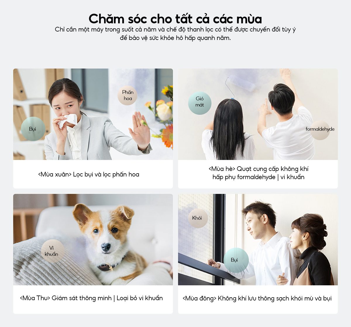 Xiaomi Mijia AC-MD2-SC máy lọc không khí kèm quạt, diện tích 60 m² - Điện Máy Plus