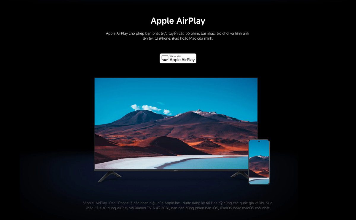 Tivi Xiaomi A 43 Inch – 2026 Bản Quốc Tế – 4K/60Hz – 2GB/8GB - Điện Máy Plus