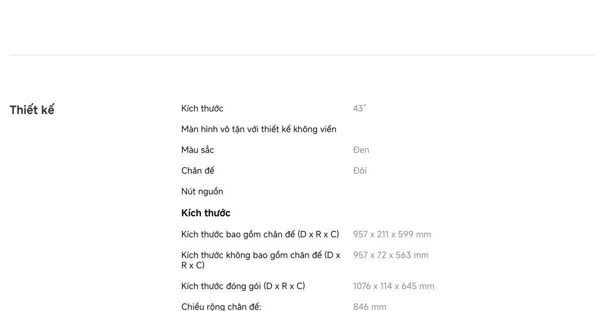 Tivi Xiaomi A 43 Inch – 2026 Bản Quốc Tế – 4K/60Hz – 2GB/8GB - Điện Máy Plus