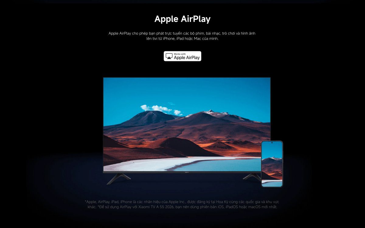 Tivi Xiaomi A 55 Inch – 2026 Bản Quốc Tế – 4K/60Hz – 2GB/8GB - Điện Máy Plus