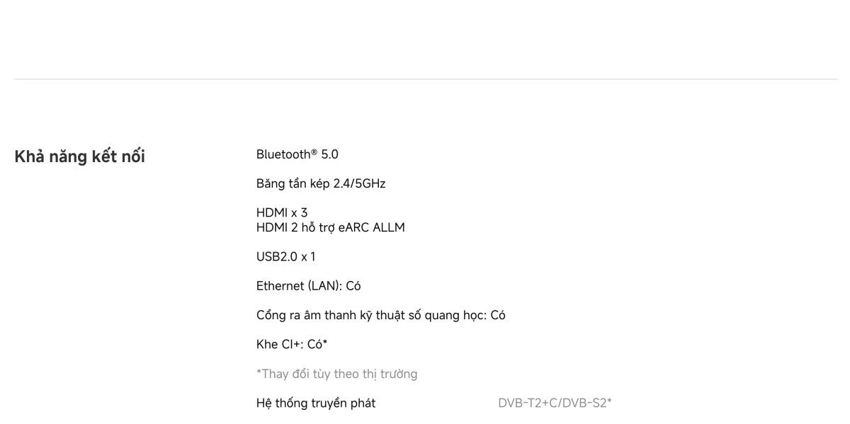 Tivi Xiaomi A 65 Inch – 2026 Bản Quốc Tế – 4K/60Hz – 2GB/8GB - Điện Máy Plus