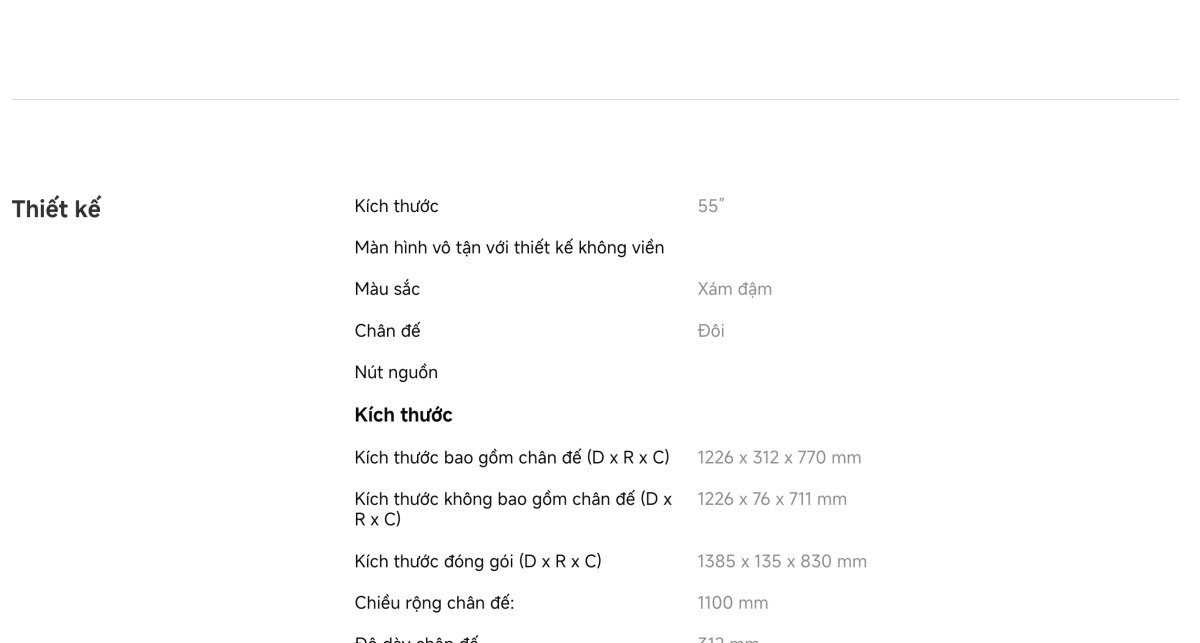 Tivi Xiaomi A Pro 55 Inch – 2026 Bản Quốc Tế – QLED 4K/60Hz – 2GB/8GB - Điện Máy Plus
