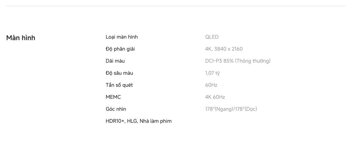 Tivi Xiaomi A Pro 65 Inch – 2026 Bản Quốc Tế – QLED 4K/60Hz – 2GB/8GB - Điện Máy Plus