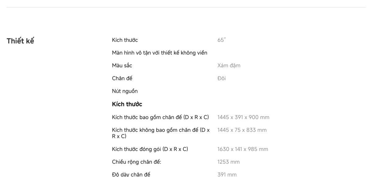 Tivi Xiaomi A Pro 65 Inch – 2026 Bản Quốc Tế – QLED 4K/60Hz – 2GB/8GB - Điện Máy Plus