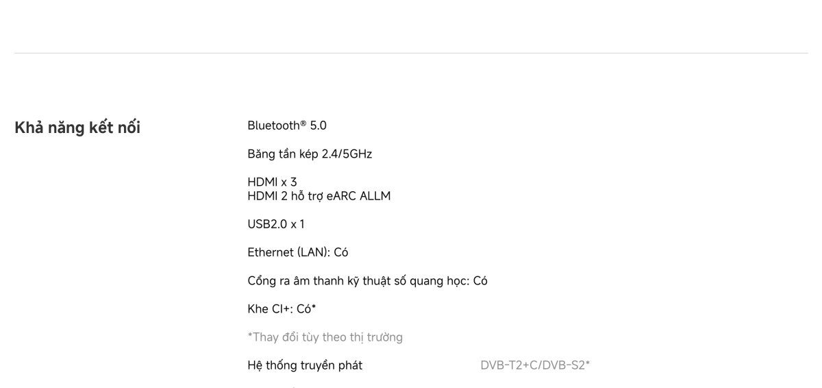 Tivi Xiaomi A Pro 65 Inch – 2026 Bản Quốc Tế – QLED 4K/60Hz – 2GB/8GB - Điện Máy Plus