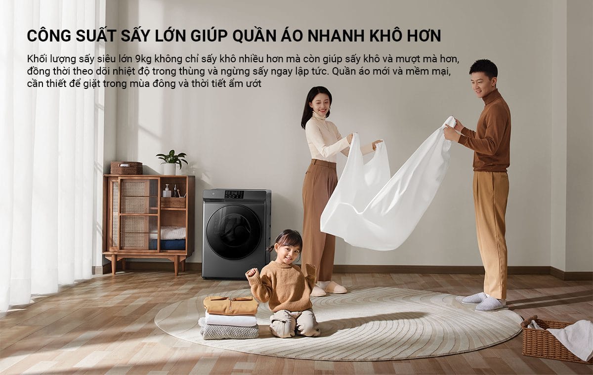 Máy giặt sấy Xiaomi Mijia MJ202, giặt 12kg, sấy 9kg - Điện Máy Plus