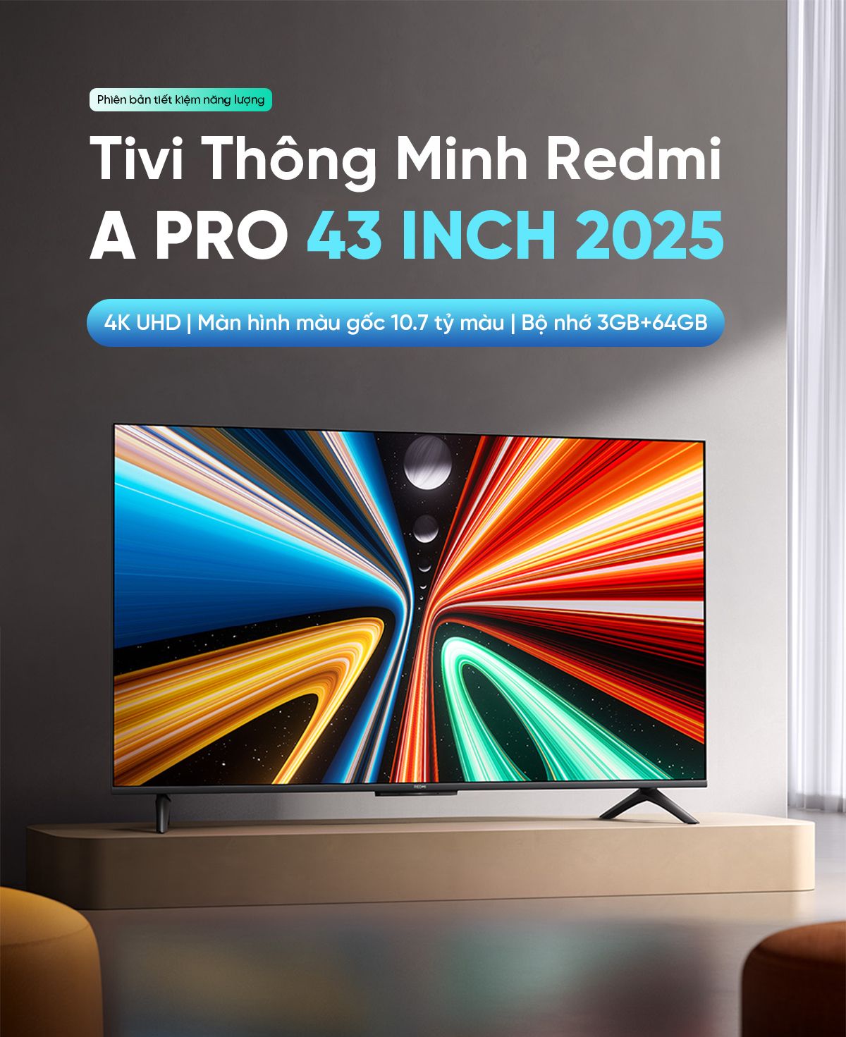 Tivi Xiaomi Redmi A Pro 43 Inch 2025 Ram 3/64GB Tiết Kiệm Điện - Điện Máy Plus