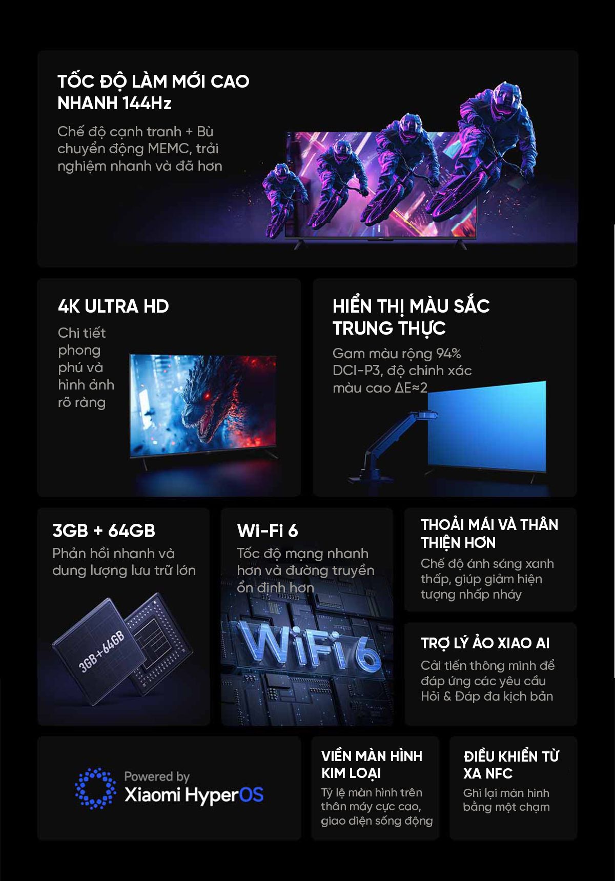 Tivi Xiaomi Redmi A Pro 50 Inch 2025 Ram 3/64GB 144Hz Tiết Kiệm Điện - Điện Máy Plus