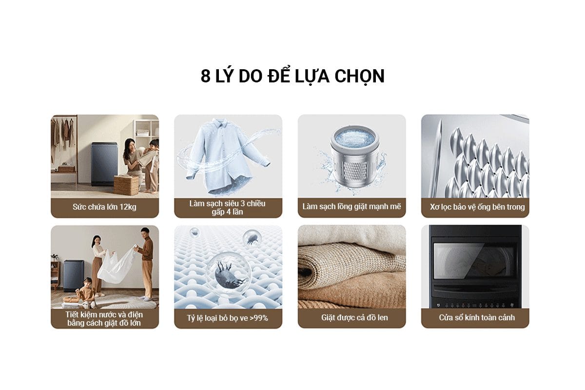 Máy giặt Xiaomi XQB120MJ301 cửa trên, giặt 12kg - Điện Máy Plus