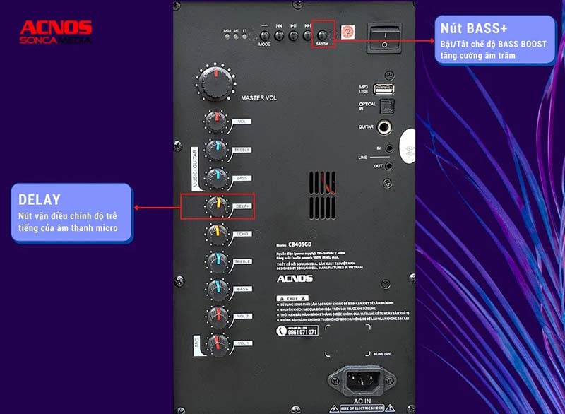 Loa Kéo Acnos CB405GD-Bass40 (3 ĐT) chính hãng Loa Kéo Acnos CB405GD-Bass40 (3 ĐT) - Điện Máy Plus