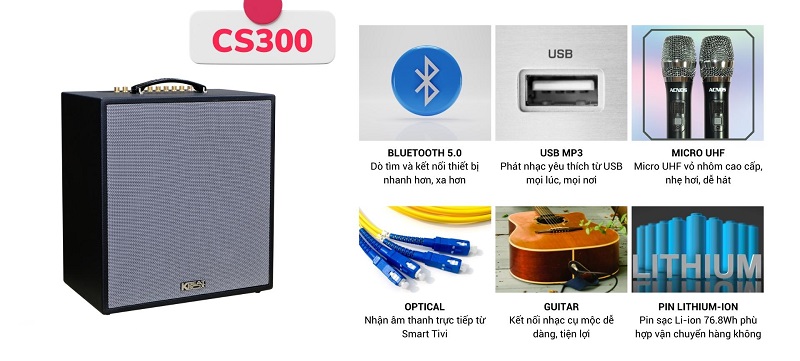 Loa Xách Tay ACNOS CS300-Bass 30 - Điện Máy Plus