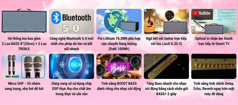 Loa Xách Tay Acnos CS451Plus-Bass 20 (3 ĐT) chính hãng Loa Xách Tay Acnos CS451Plus-Bass 20 (3 ĐT) - Điện Máy Plus