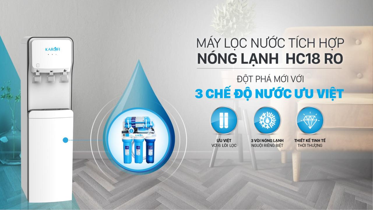 Cây nước nóng lạnh Karofi HC18-RO chính hãng Cây nước nóng lạnh Karofi HC18-RO - Điện Máy Plus