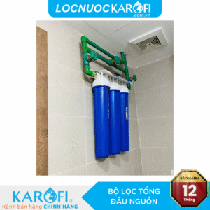 Bộ lọc tổng đầu nguồn 3 cấp 20 inch nhỏ gọn - Lắp cho chung cư