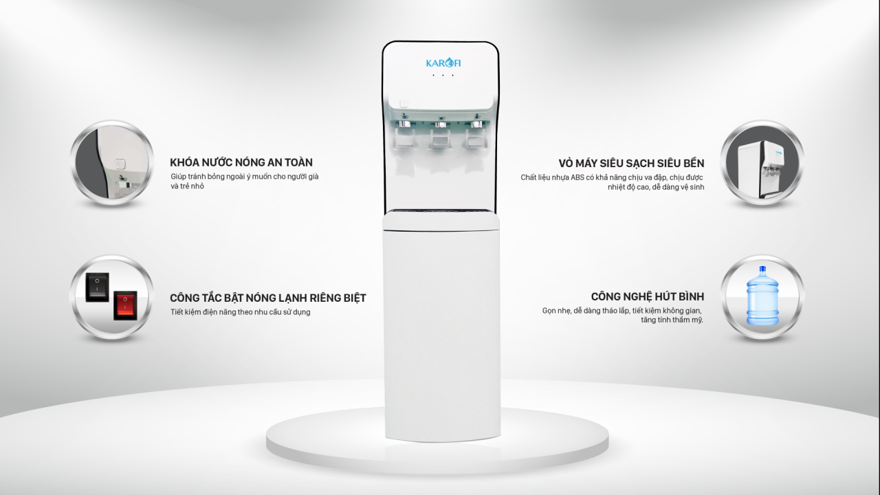 Cây nước nóng lạnh hút bình Karofi HC18 - Điện Máy Plus