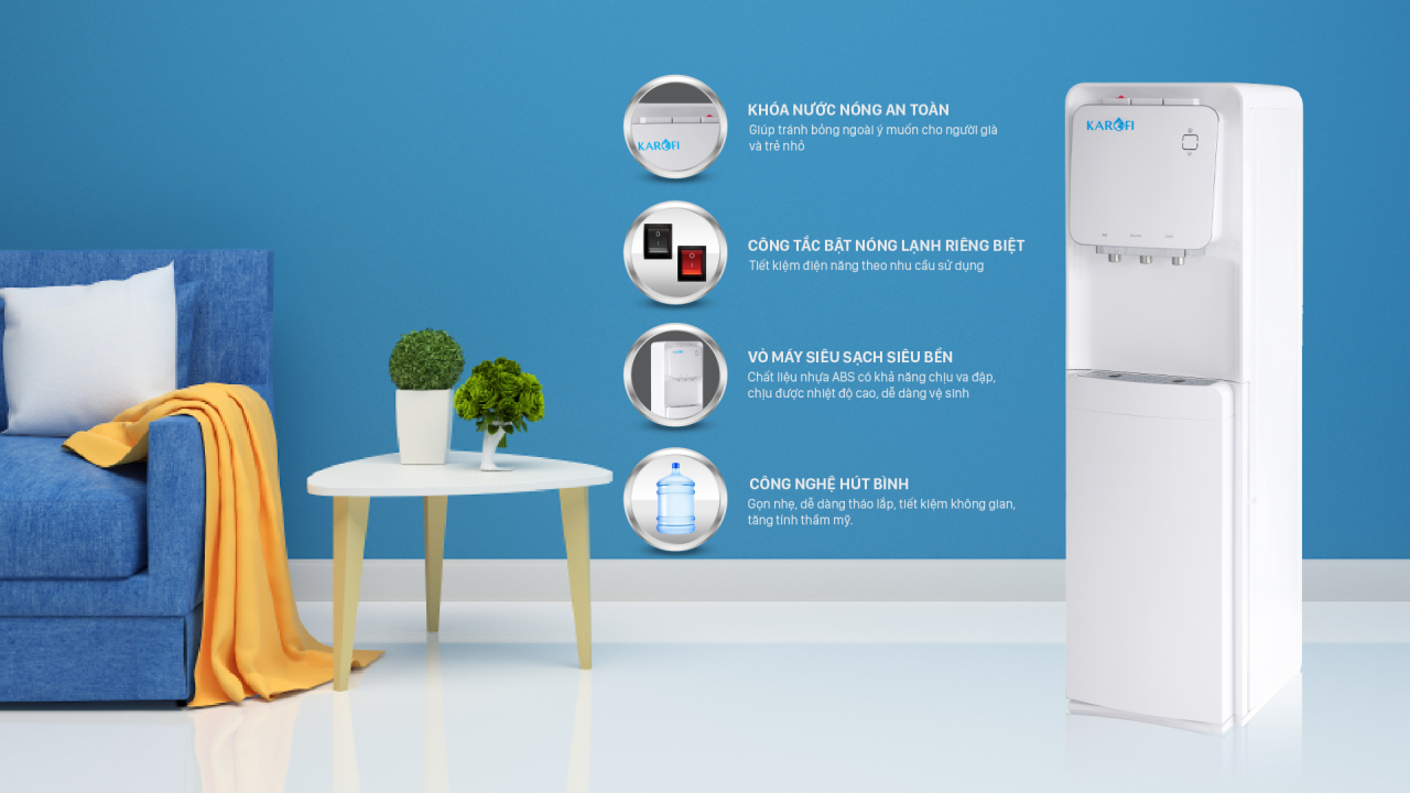 Cây nước nóng lạnh hút bình Karofi HC19 - Điện Máy Plus