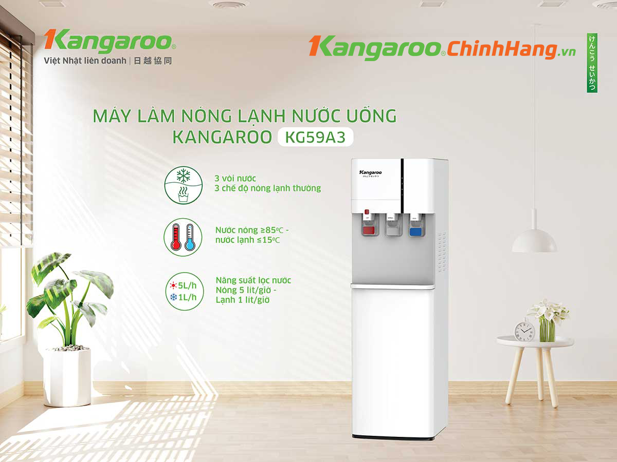Cây nước nóng lạnh Kangaroo KG59A3 – Cây hút bình - Điện Máy Plus