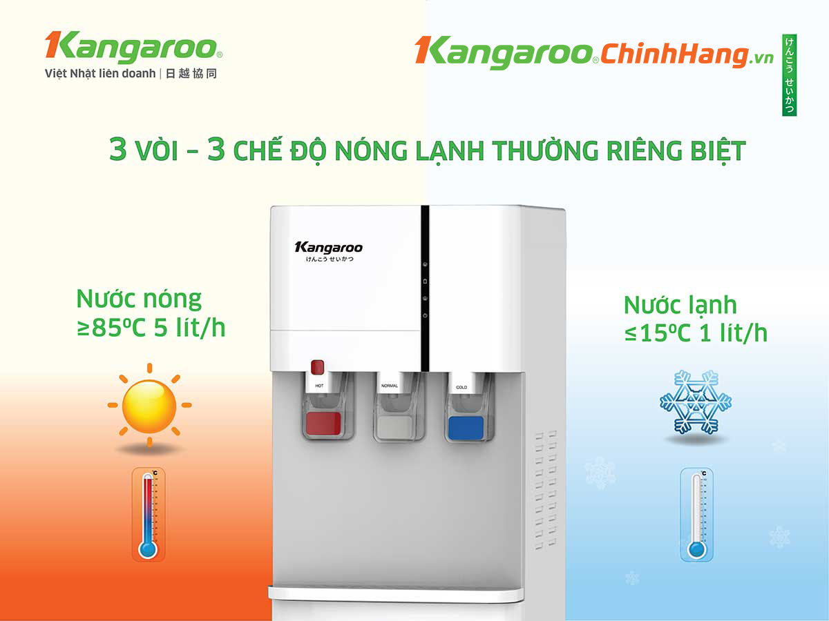 Cây nước nóng lạnh Kangaroo KG59A3 – Cây hút bình - Điện Máy Plus