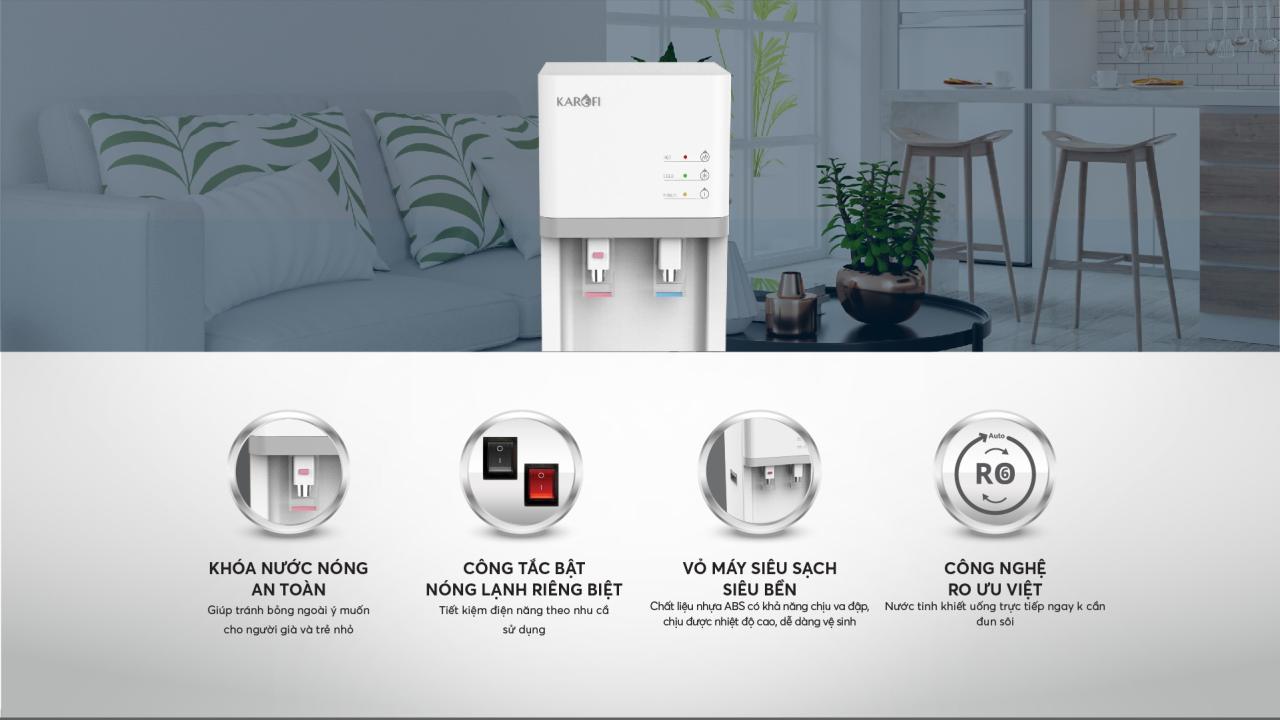 Cây nước tích hợp lọc Karofi HCV200RO chính hãng Cây nước tích hợp lọc Karofi HCV200RO - Điện Máy Plus