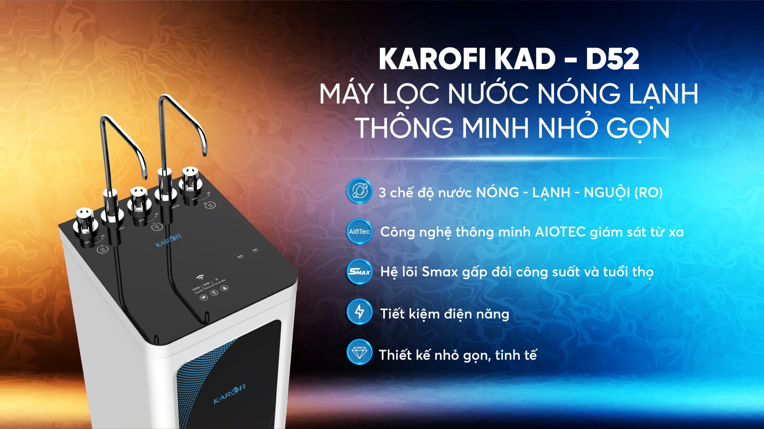 Máy lọc nước nóng lạnh Karofi KAD-D52 - Điện Máy Plus
