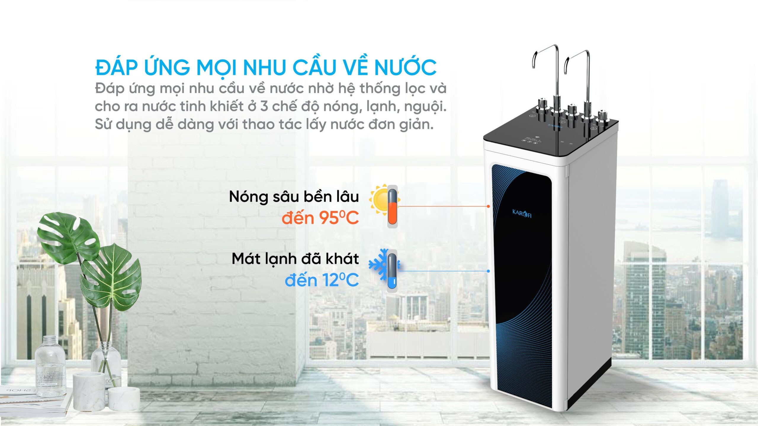 Máy lọc nước nóng lạnh Karofi KAD-D52 - Điện Máy Plus