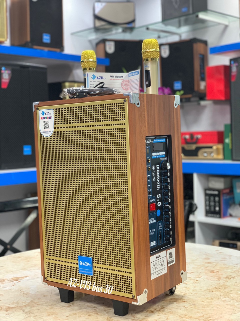 Loa Kéo AZ-V13 Vàng Bas30 - Điện Máy Plus