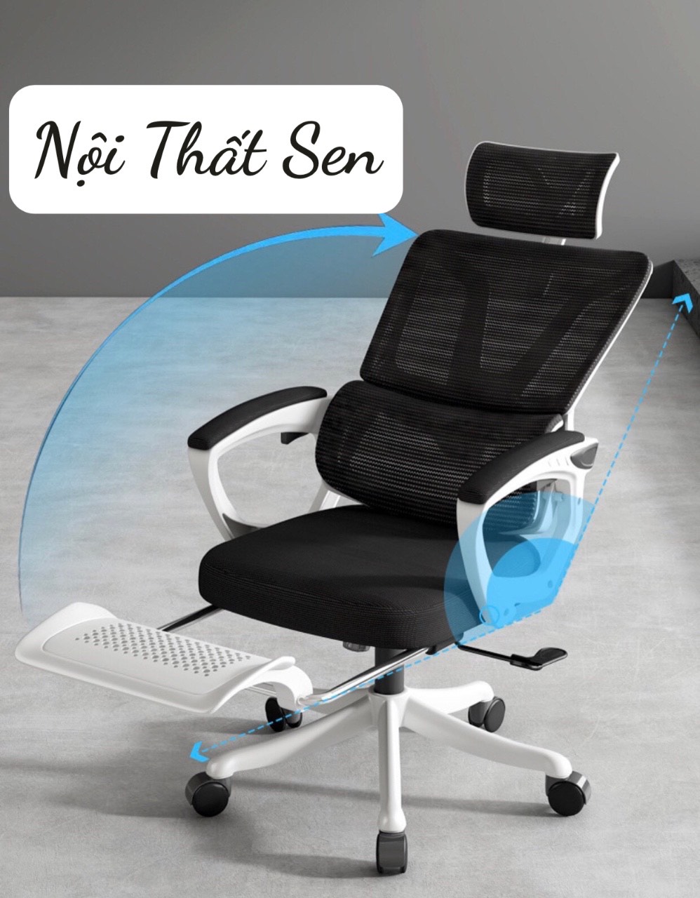 Ghế công thái học Yongyi Big S – Hỗ trợ đường cong cơ thể, có thể ngả 135°, MC-0030W - Điện Máy Plus