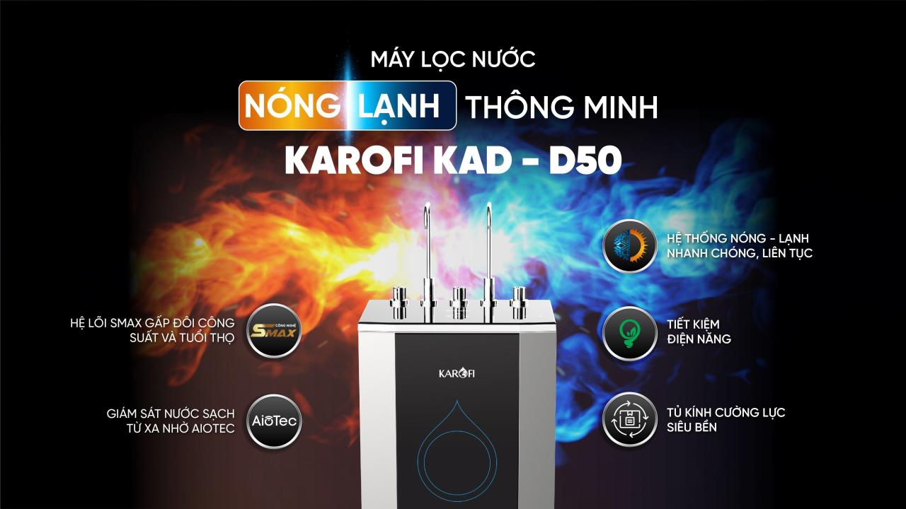 Máy lọc nước nóng lạnh Karofi KAD-D50 chính hãng Máy lọc nước nóng lạnh Karofi KAD-D50 - Điện Máy Plus