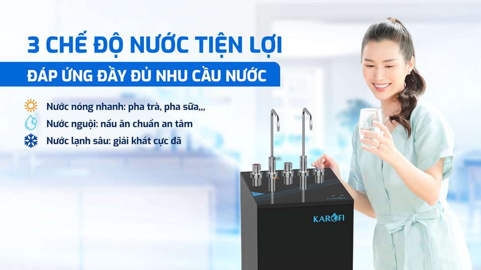 Máy lọc nước nóng lạnh Karofi KAD-L68 – 11 lõi Hydrogen- Mới 2025 chính hãng Máy lọc nước nóng lạnh Karofi KAD-L68 – 11 lõi Hydrogen- Mới 2025 - Điện Máy Plus