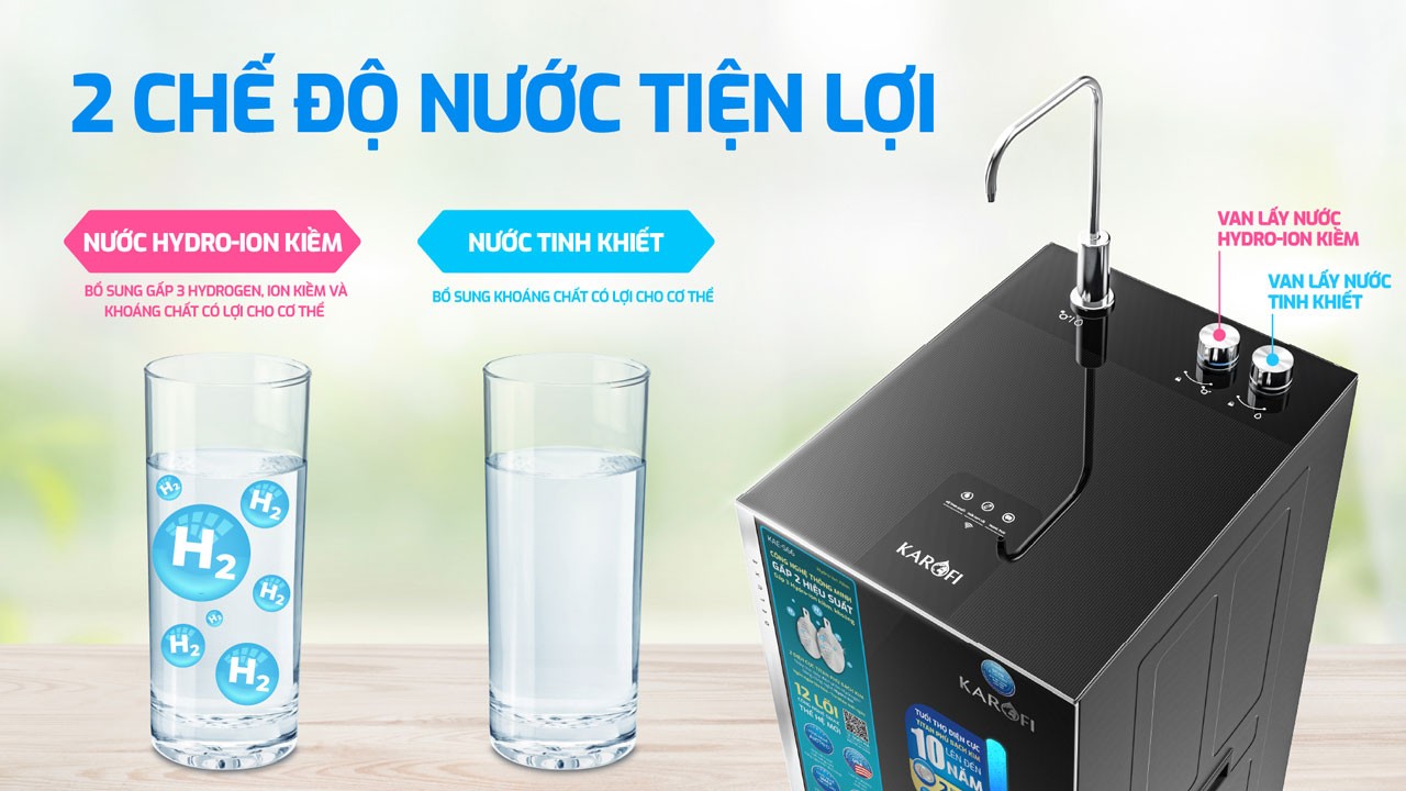 Máy lọc nước Hydro-ion kiềm Karofi KAE-S66 chính hãng Máy lọc nước Hydro-ion kiềm Karofi KAE-S66 - Điện Máy Plus