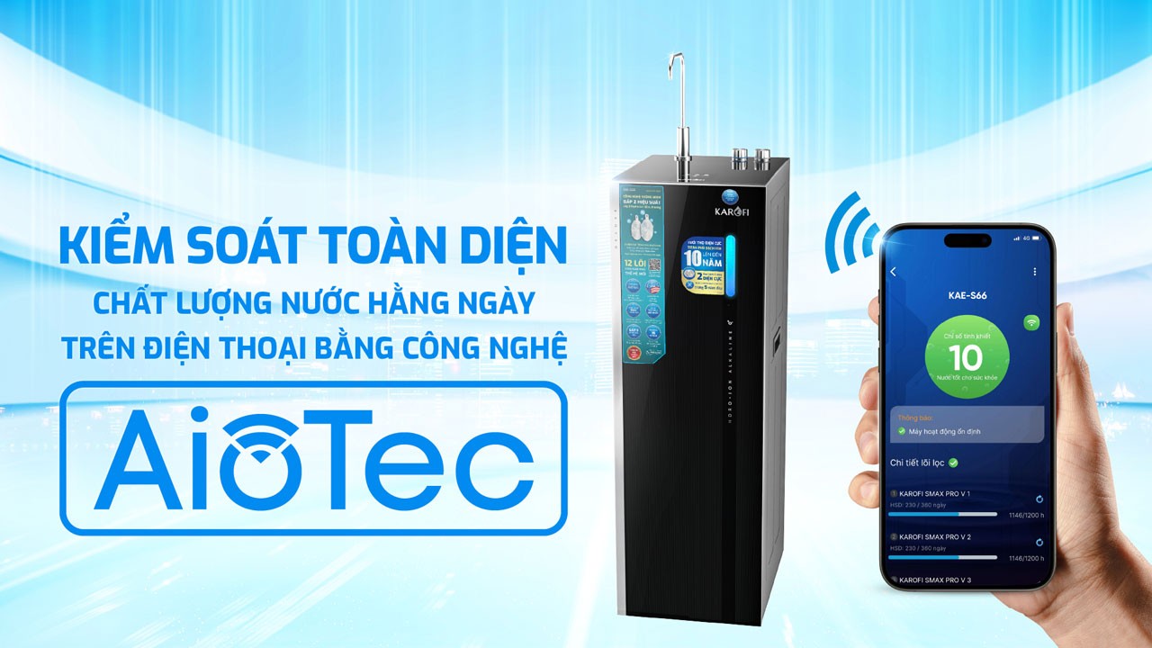 Máy lọc nước Hydro-ion kiềm Karofi KAE-S66 chính hãng Máy lọc nước Hydro-ion kiềm Karofi KAE-S66 - Điện Máy Plus