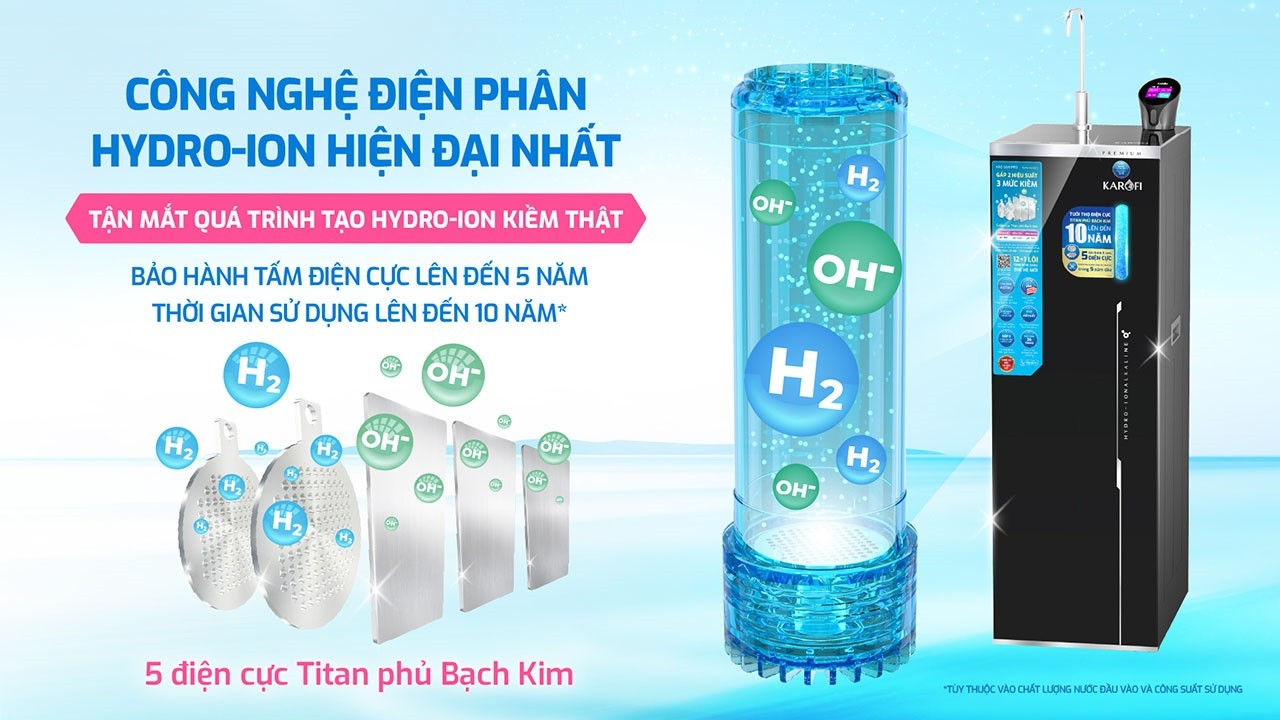 Máy lọc nước Hydro-ion kiềm Karofi KAE-S68 PRO chính hãng Máy lọc nước Hydro-ion kiềm Karofi KAE-S68 PRO - Điện Máy Plus