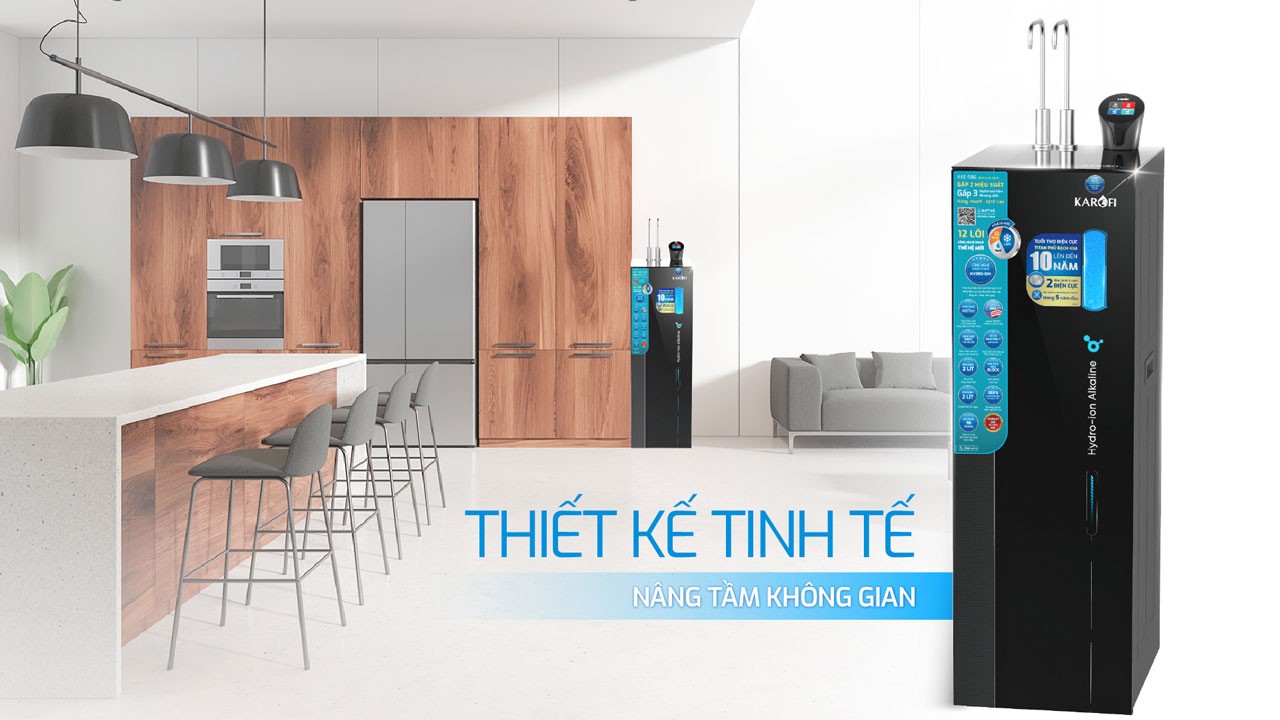 Máy lọc nước nóng lạnh Hydro-ion kiềm Karofi KAE-S86 - Điện Máy Plus