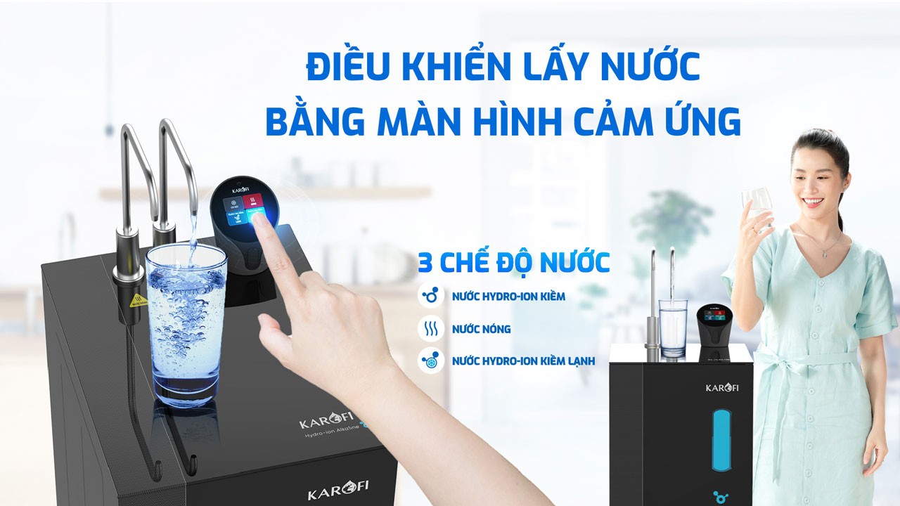 Máy lọc nước nóng lạnh Hydro-ion kiềm Karofi KAE-S86 -THÔNG MINH – CAO CẤP- NEW 2025 - Điện Máy Plus