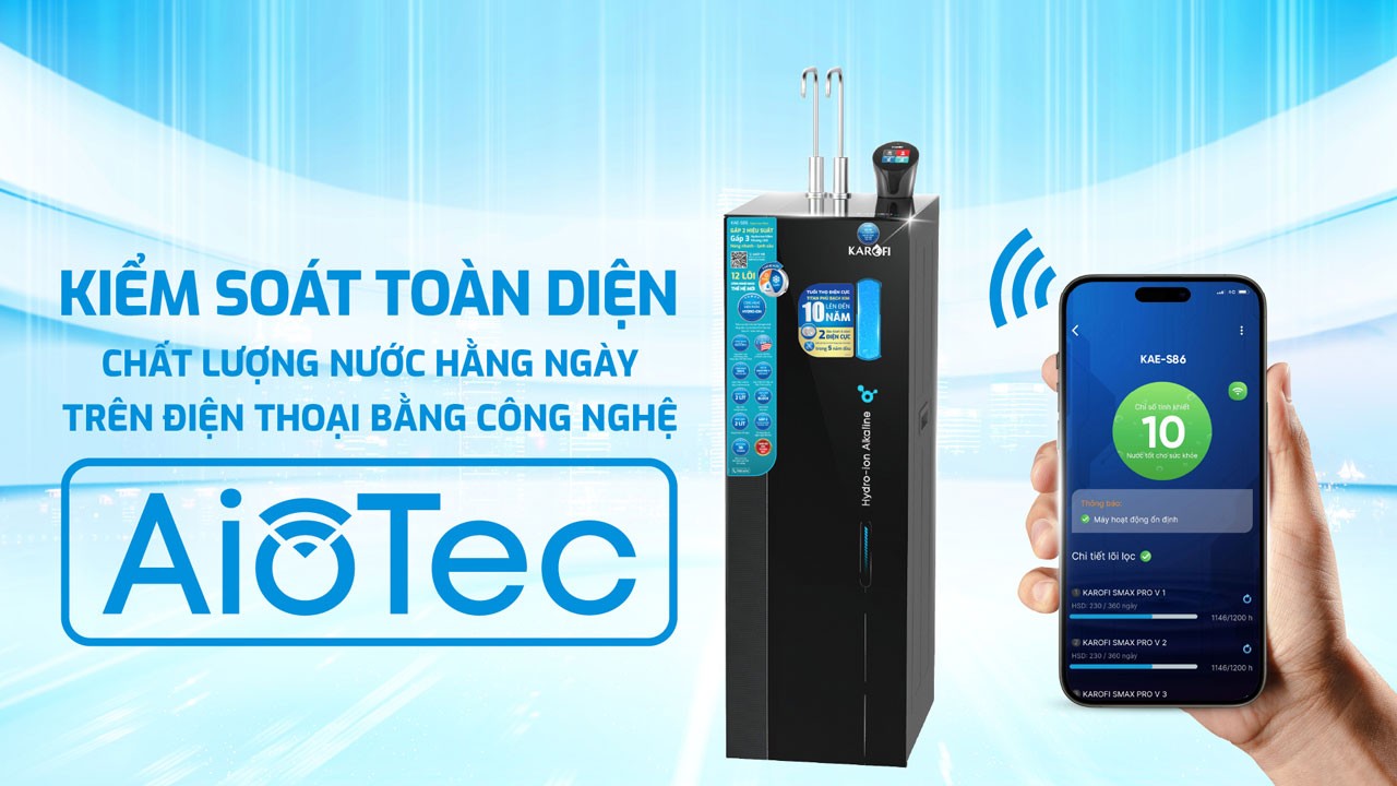 Máy lọc nước nóng lạnh Hydro-ion kiềm Karofi KAE-S86 - Điện Máy Plus