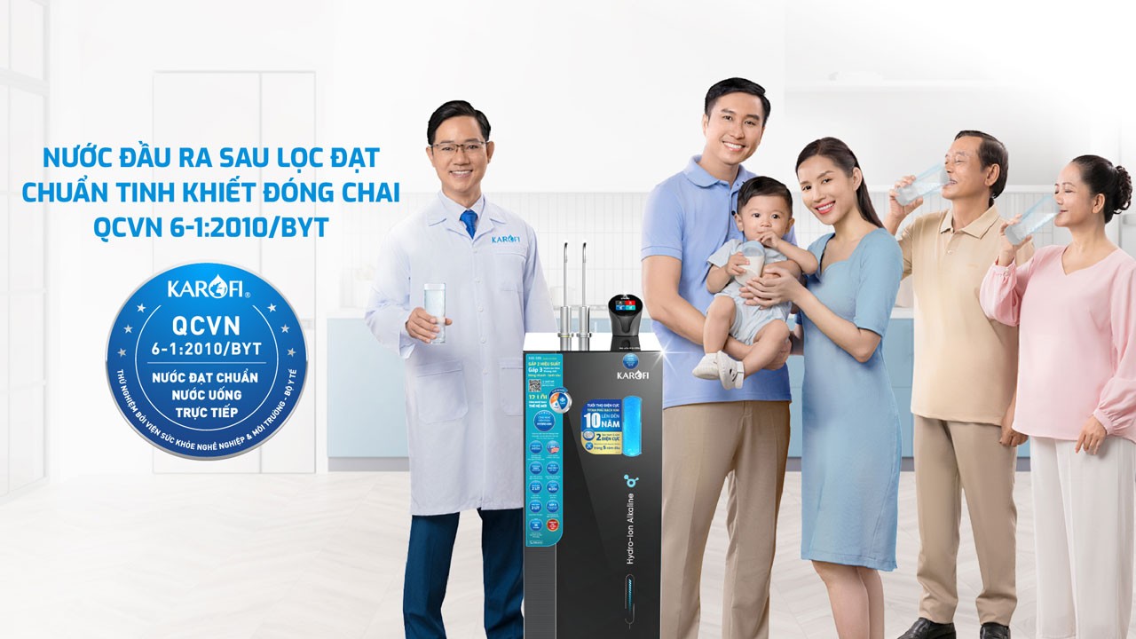 Máy lọc nước nóng lạnh Hydro-ion kiềm Karofi KAE-S86 - Điện Máy Plus