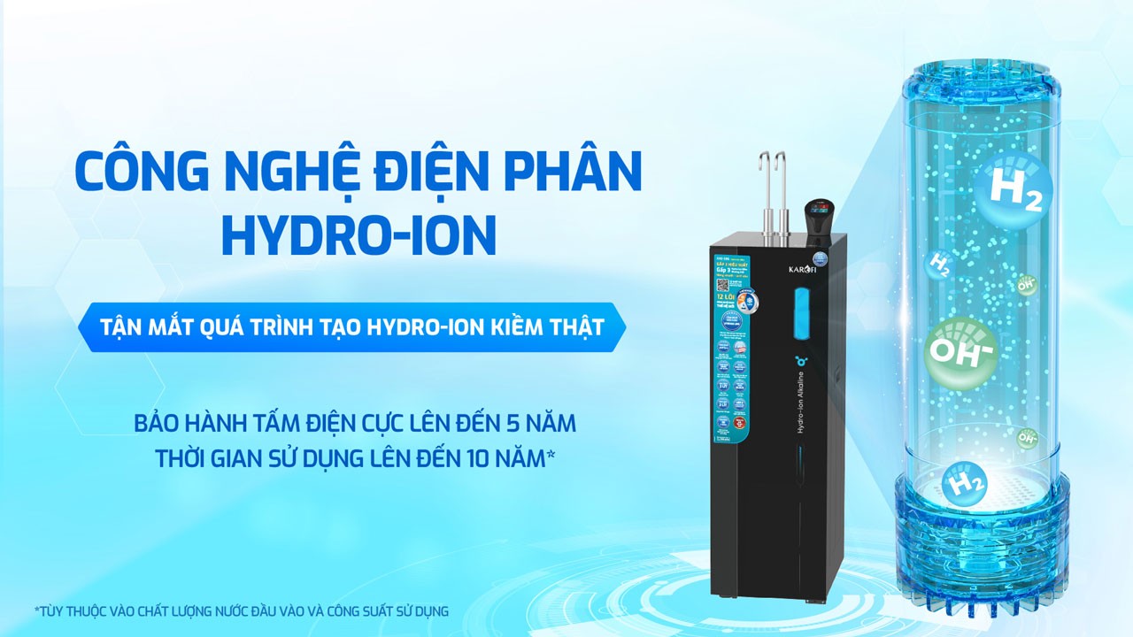 Máy lọc nước nóng lạnh Hydro-ion kiềm Karofi KAE-S86 -THÔNG MINH – CAO CẤP- NEW 2025 - Điện Máy Plus