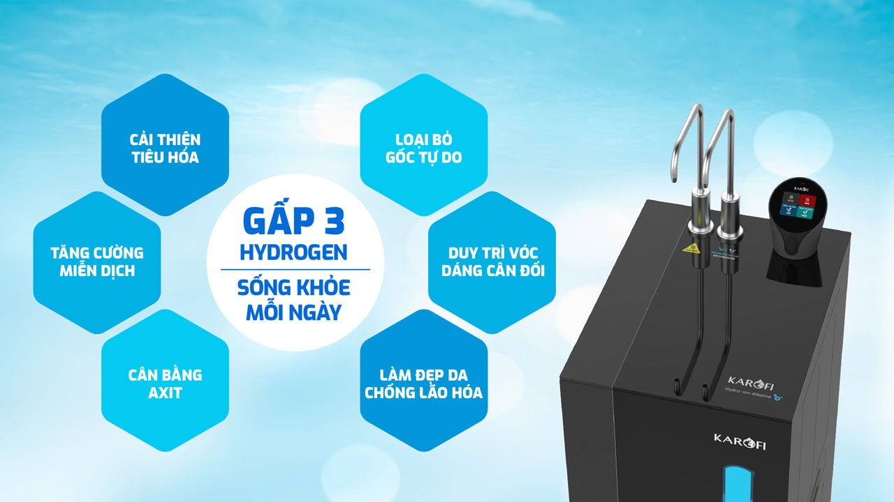 Máy lọc nước nóng lạnh Hydro-ion kiềm Karofi KAE-S86 -THÔNG MINH – CAO CẤP- NEW 2025 - Điện Máy Plus