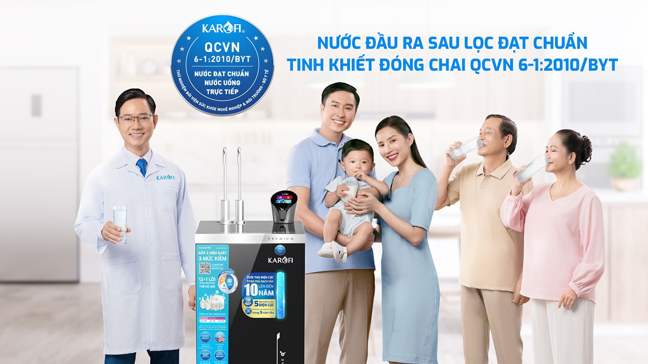 Máy lọc nước nóng lạnh Hydro-ion kiềm Karofi KAE-S86 PRO - Điện Máy Plus