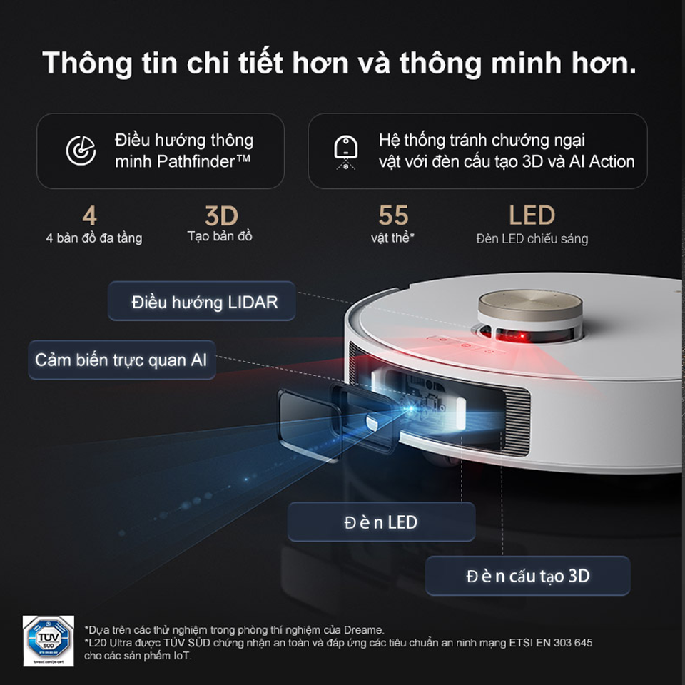 Robot hút bụi Dreame L20 Ultra chính hãng Robot hút bụi Dreame L20 Ultra - Điện Máy Plus