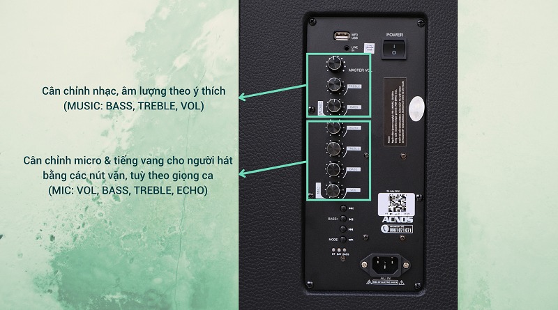 Loa Xách Tay Acnos CS121-Bass 20 (3 ĐT) - Điện Máy Plus
