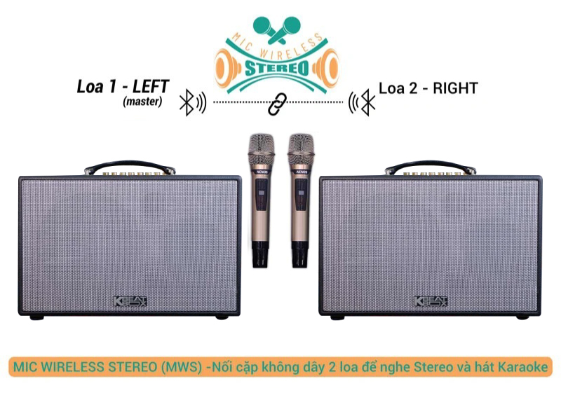 Loa karaoke xách tay Acnos CS201PU-Bass25 (3 ĐT) - Điện Máy Plus