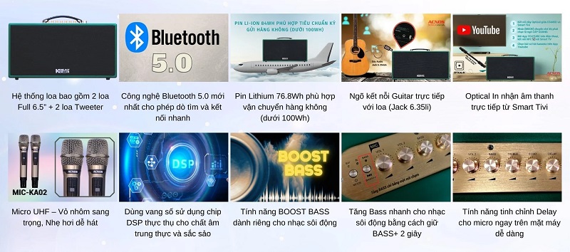 Loa Xách Tay Acnos CS445D (3 ĐT) - Điện Máy Plus