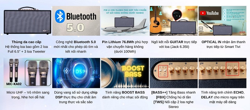 Loa Xách Tay Acnos CS450SR-2 Bass 16 - Điện Máy Plus