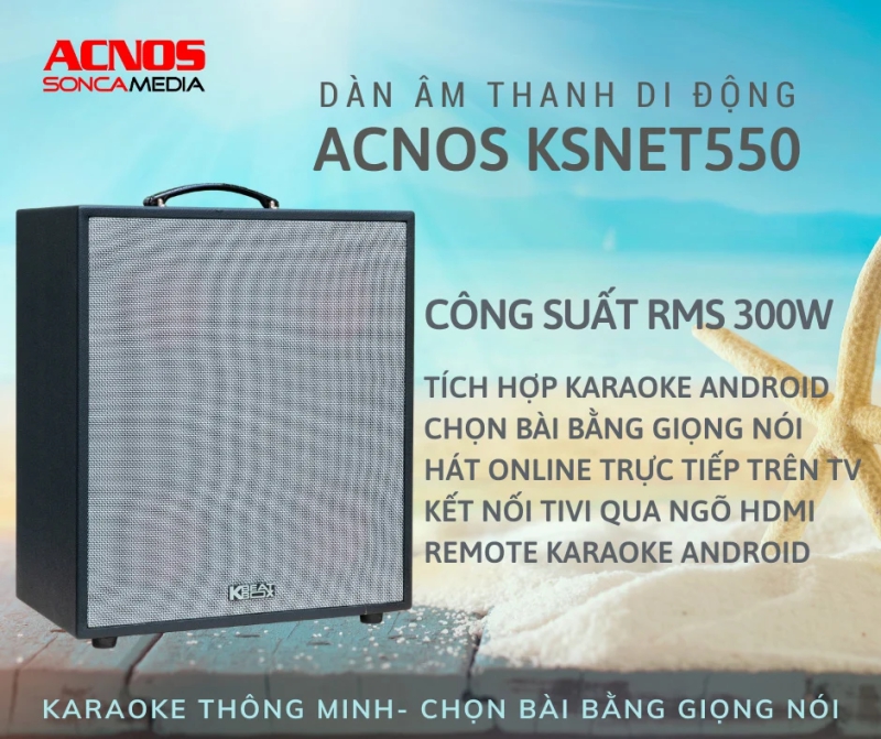 Dàn loa Karaoke di động Acnos KSNET550 chính hãng Dàn loa Karaoke di động Acnos KSNET550 - Điện Máy Plus
