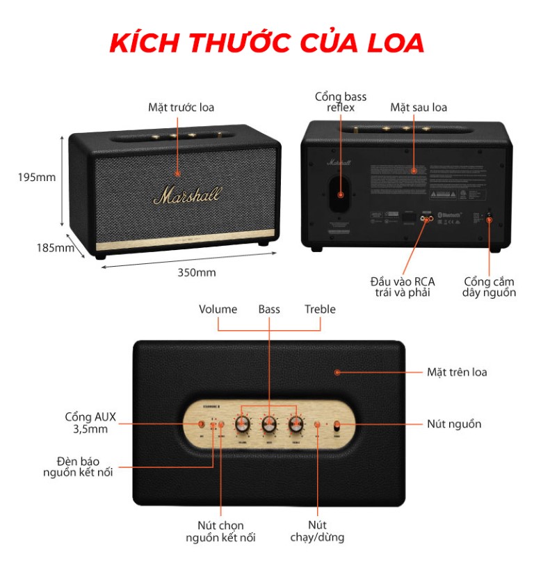LOA MARSHALL STANMORE II – MÀU TRẮNG - Điện Máy Plus