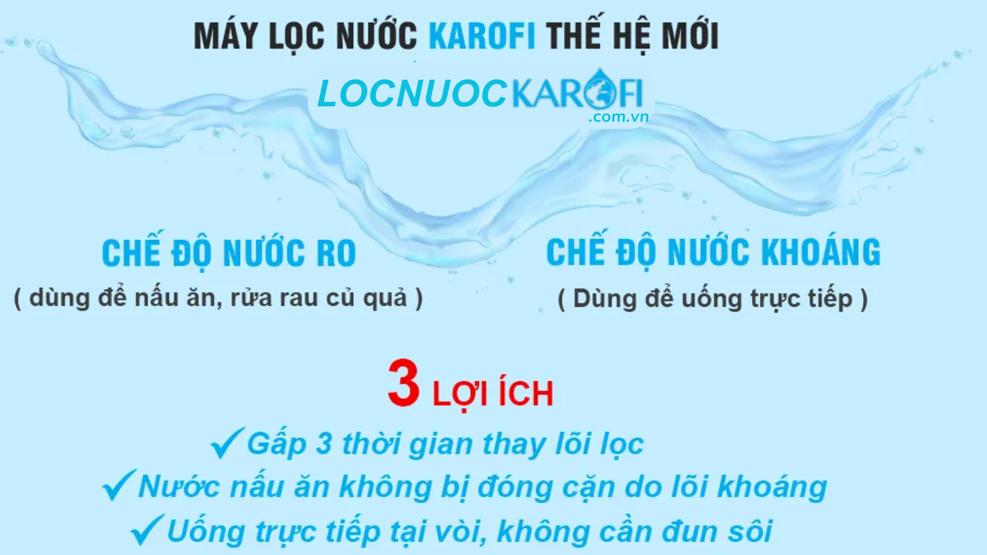 Máy lọc nước Karofi KAQ-U05 Pro-DUAL – 2 Chế độ nước - Điện Máy Plus