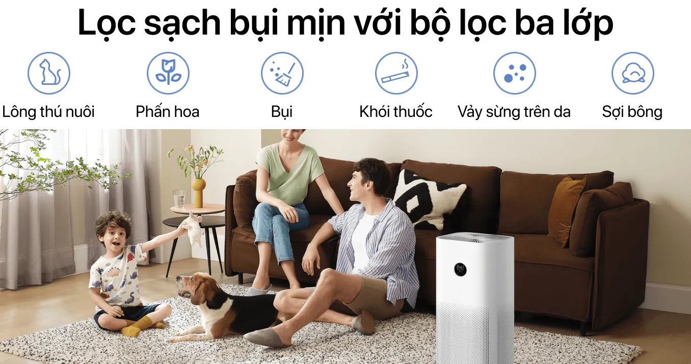 Máy lọc không khí Xiaomi Air Purifier 4 Pro chính hãng Máy lọc không khí Xiaomi Air Purifier 4 Pro - Điện Máy Plus